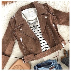 BLANKNYC Suede Moto Jacket - Genuine Leather